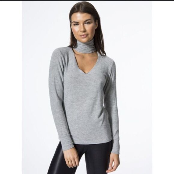 LNA Tops - LNA Brushed Detached Turtleneck Gray Size Medium